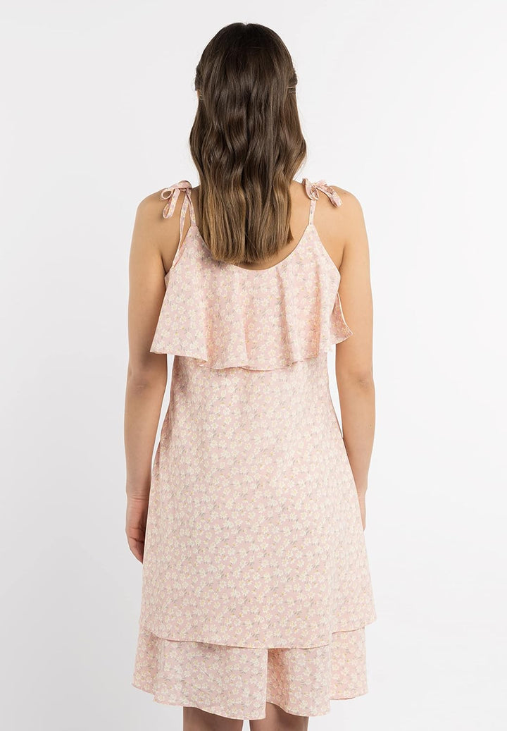 myMo Damen Nolie Kleid mit Volant XS Rosa, XS Rosa