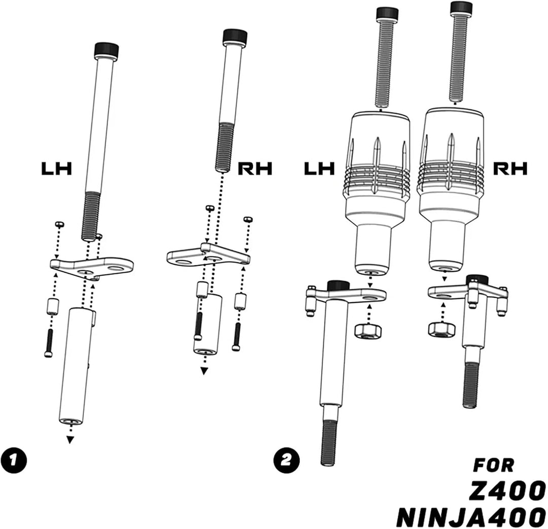 Für KAWASAKI NINJA400 Z400 Ninja Z 400 2018-2023 2024 Motorrad Zubehör Sturzpads Motorrahmenschutz A