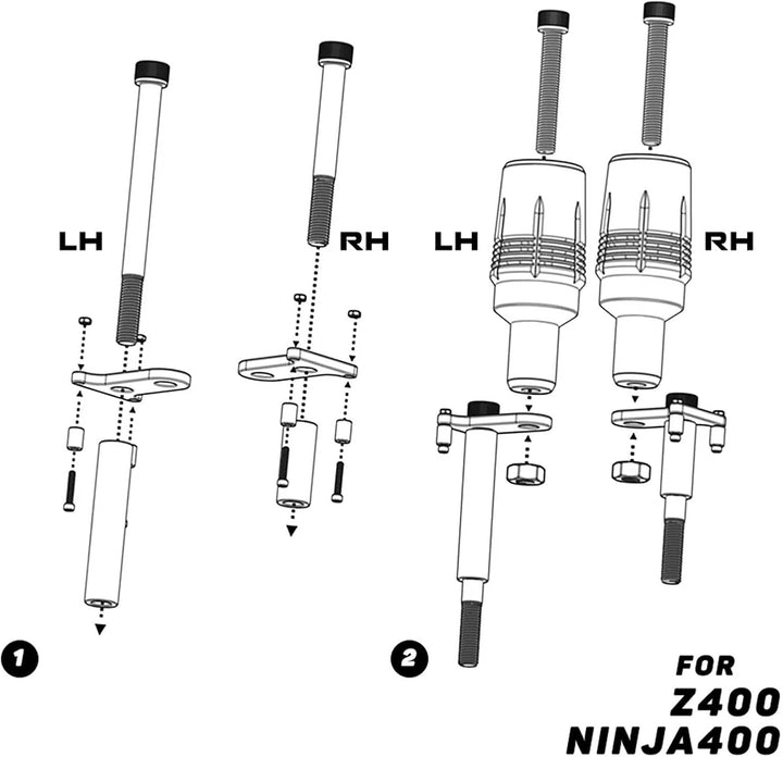 Für KAWASAKI NINJA400 Z400 Ninja Z 400 2018-2023 2024 Motorrad Zubehör Sturzpads Motorrahmenschutz A