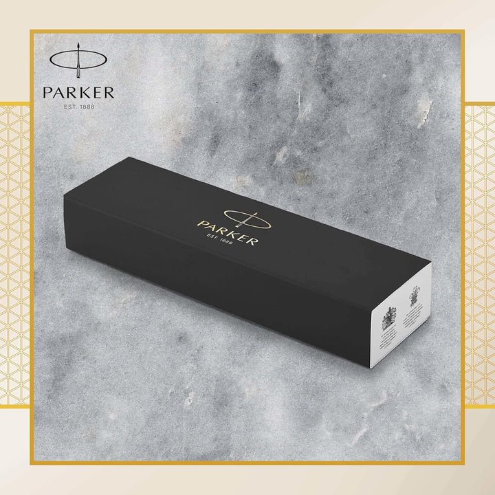 Parker IM Füller Premium Warm Silver Füllfederhalter mit feiner Feder blaue Tinte Geschenkbox