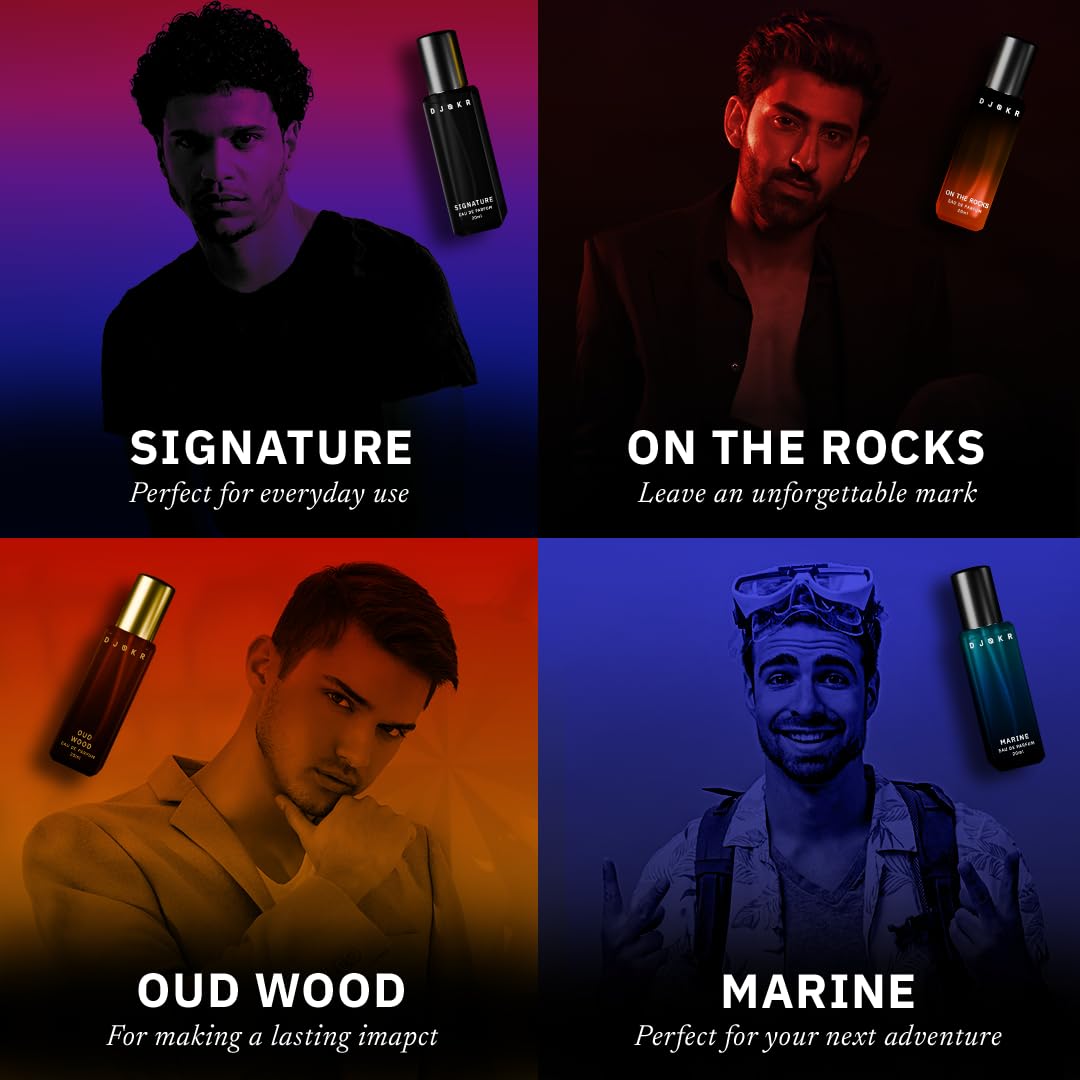 DJOKR Perfume For Men Gift Set Pack of 4x20 ML | Eau De Parfum | Premium Luxury Long Lasting Fragran