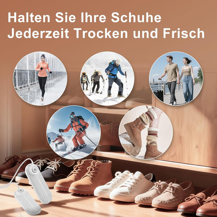Schuhtrockner Elektrisch, Stiefeltrockner Schuh Stiefelwärmer mit Timer, Einziehbare Länge, Eingebau