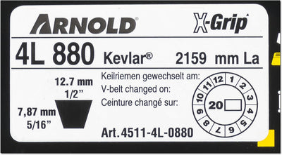 ARNOLD - X-Grip Keilriemen, Typ 4L880; 4511-4L-0880