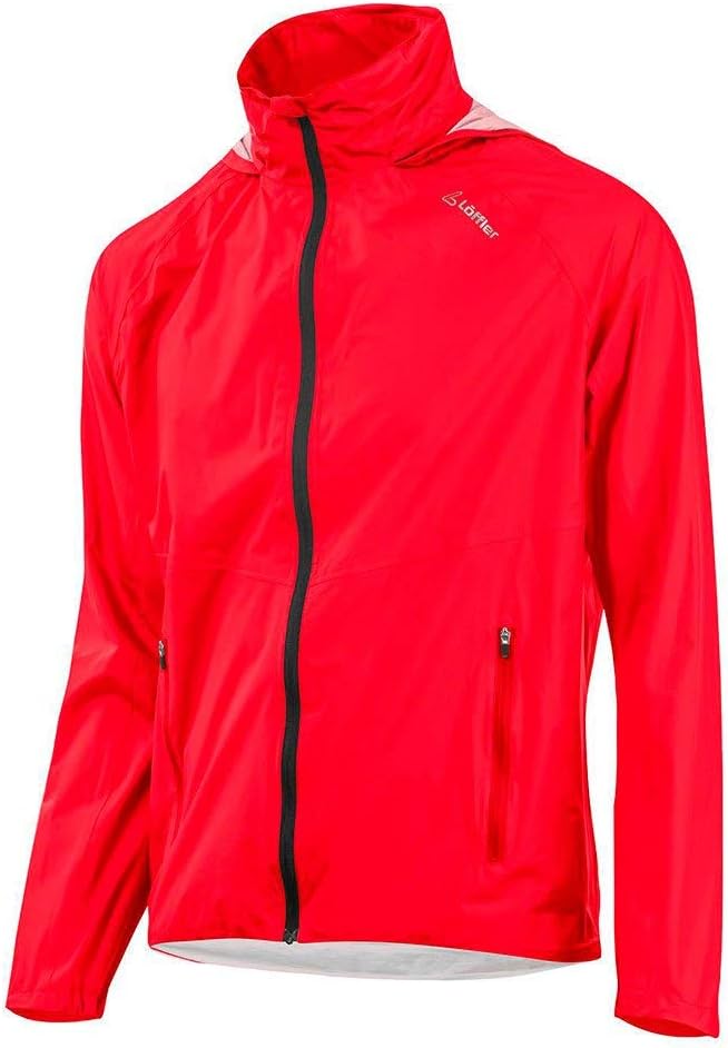 LÖFFLER Jacket with Hood WPM Pocket CF Herren - 23480 - Bike Regenjacke 46 Rot, 46 Rot