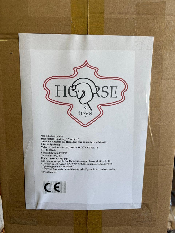 Steckenpferd A4 (Pferd auf einem Stock) Hobby Horse A4 komplett mit Kantar wie auf dem Foto (Wite),