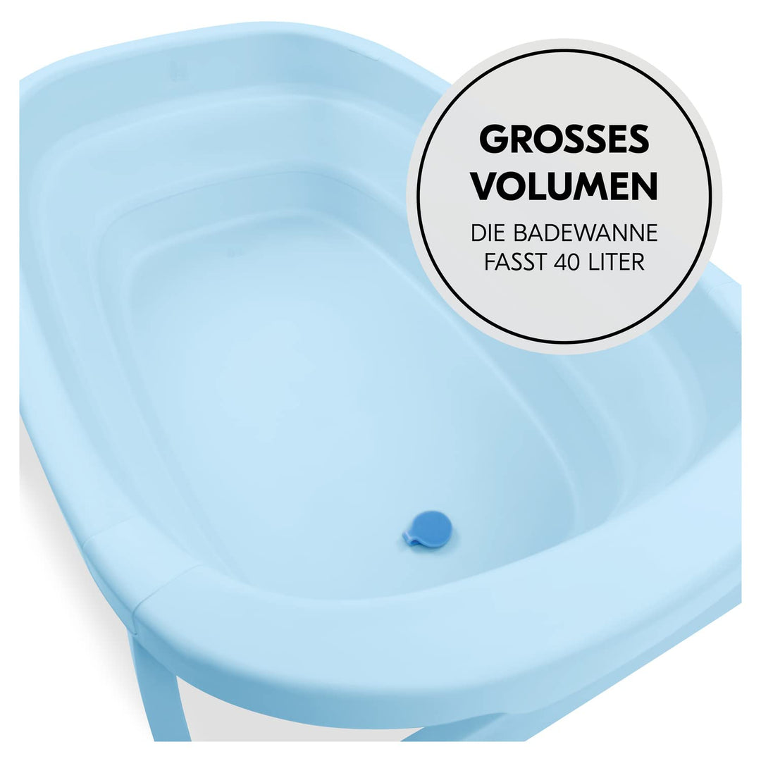 hauck Faltbare Babybadewanne Wash N Fold M für Babys und Kleinkinder bis 16 kg, Ablaufstöpsel mit Fa