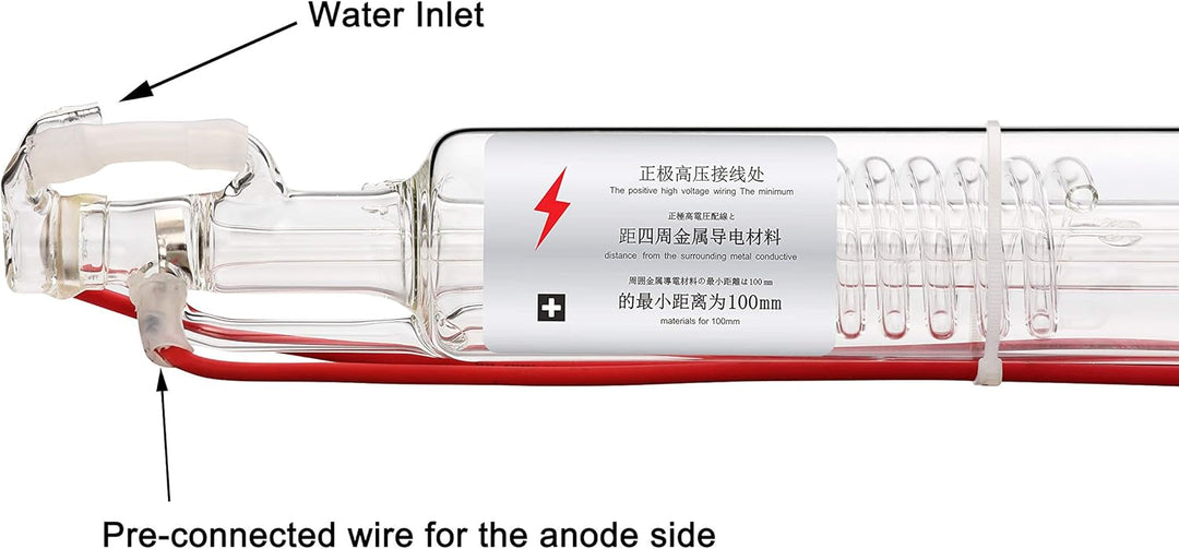 TEN-HIGH CO2 Glas Laserröhre Laser Tube 40W 700 mm Dm. 50 mm für Laser Gravier- und Schneiden Maschi