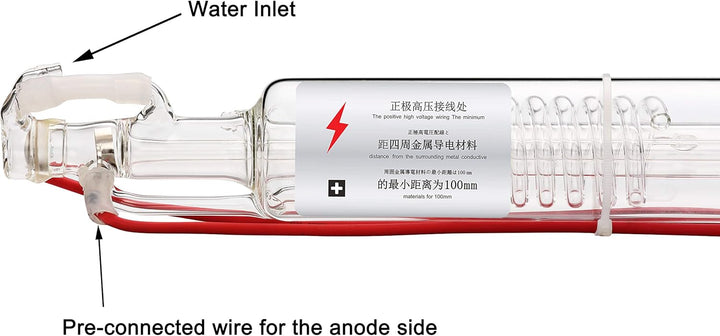 TEN-HIGH CO2 Glas Laserröhre Laser Tube 40W 700 mm Dm. 50 mm für Laser Gravier- und Schneiden Maschi