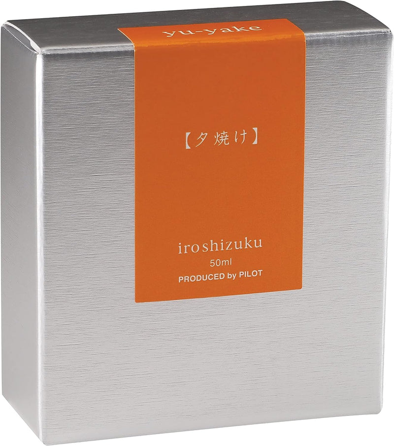 Pilot Iroshizuku 69210 Füllfederhalter-Tinte, Yu-Yaki, Sunset Orange (Orange), 50 ml Flasche burnt o