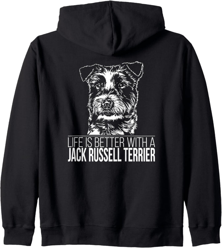 Jack Russell Terrier life is better Hund Hundespruch Kapuzenjacke