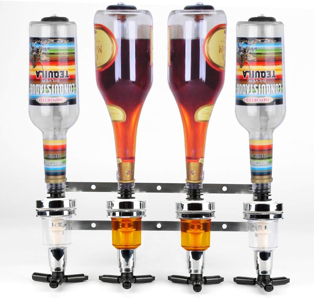Bar Butler: Aluminium-Flaschenhalter und Dosierer, 4-fach, für Wandmontage (Bar Flaschenhalter)Flasc