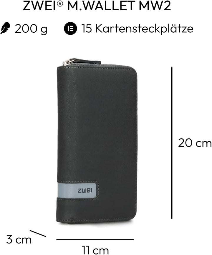 Zwei M.Wallet Wallet MW2 Velours-ash, Velours-ash