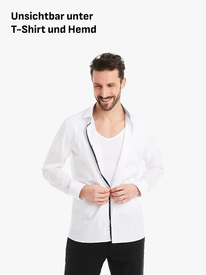 FINN Figurformendes Kompressions-Shirt Herren mit Bauchweg Effekt - Kurzarm Shapewear Unterhemd aus