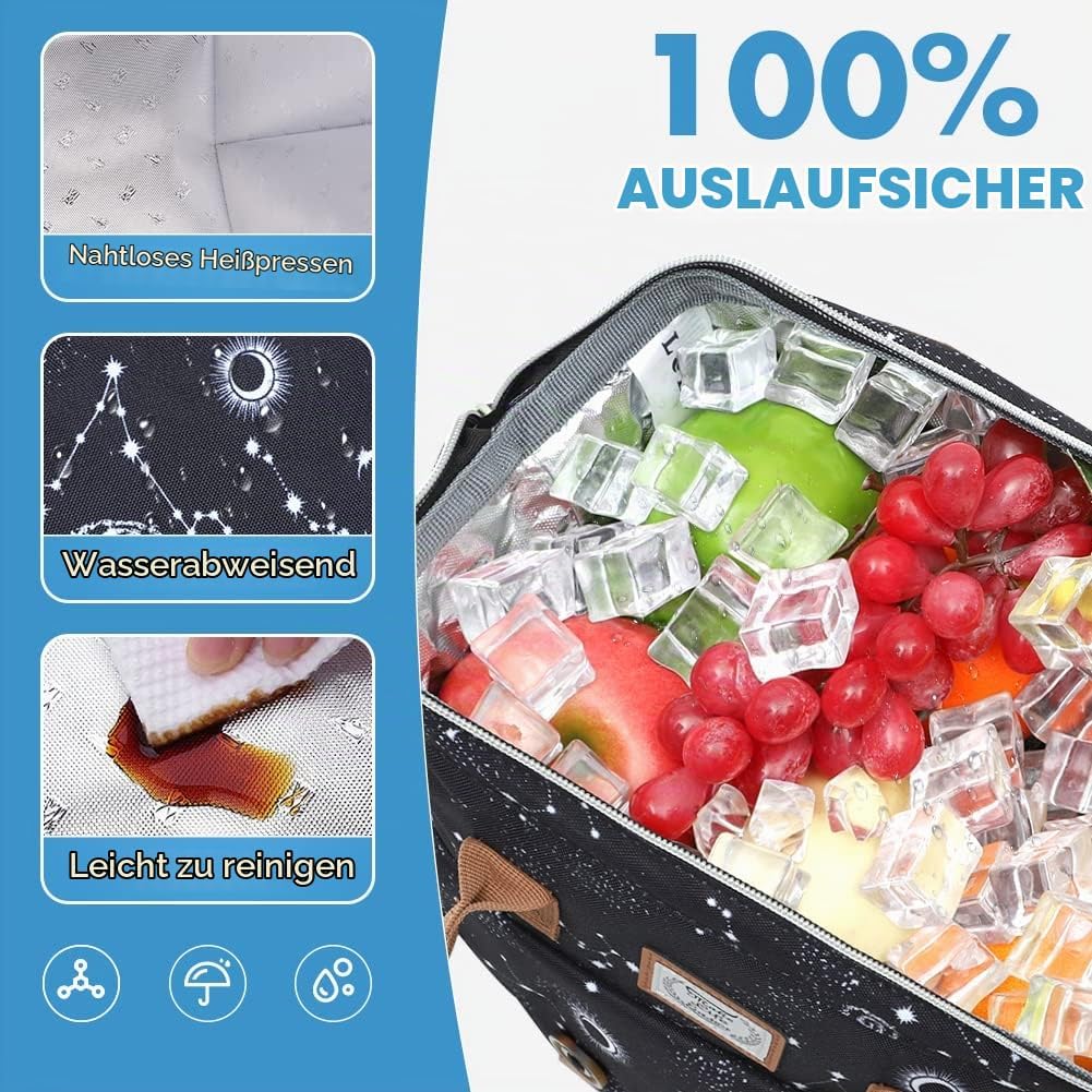Lekesky Kühltasche Damen Lunchtasche Isolierte für Frauen Auslaufsichere weit geöffnete Lunchbox, 11