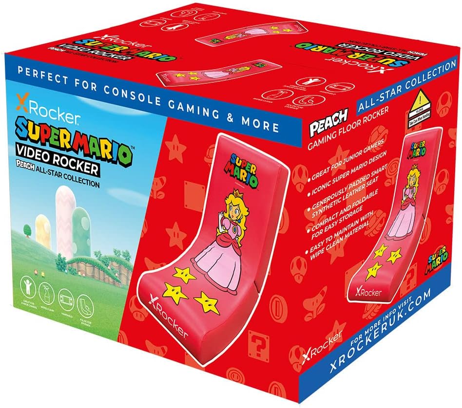 X Rocker Nintendo Super Mario Floor Rocker | Gaming Sessel für Kinder | Prinzessin Peach Design