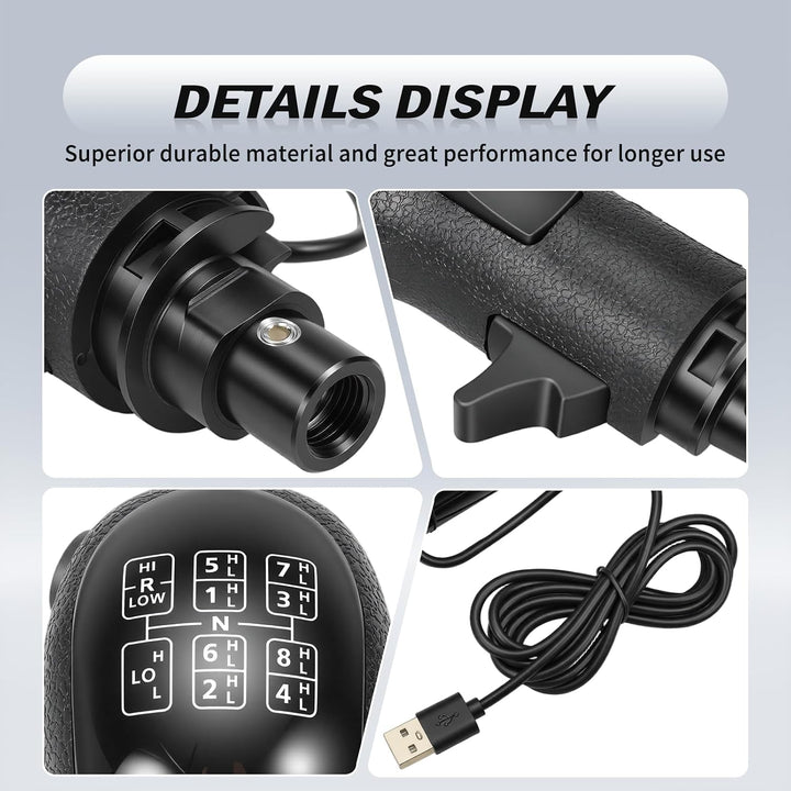 PC USB Gear Simulator Schaltknauf für Logi-tech G923 G29 G27 G25 TH8A