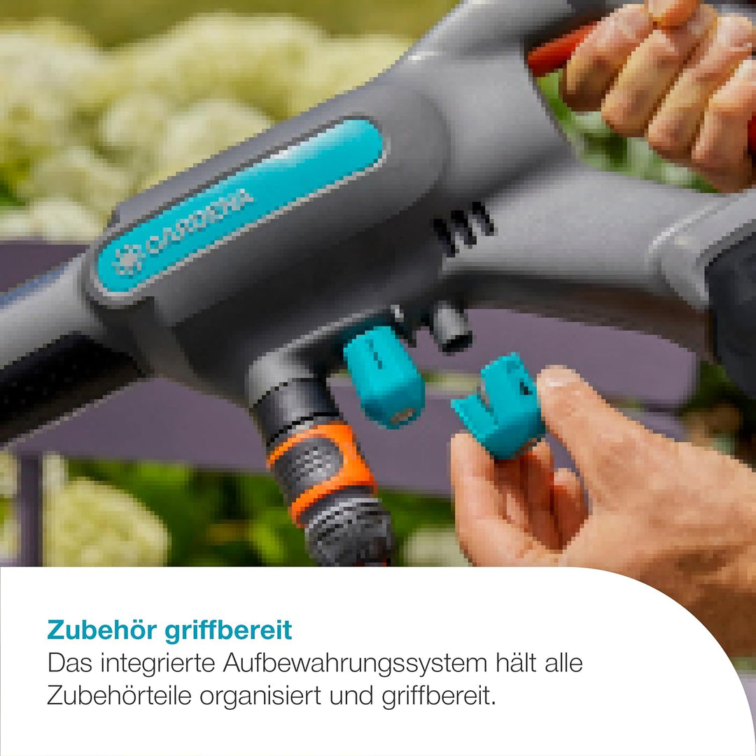 Gardena Akku-Mitteldruckreiniger AquaClean 24/18V P4A Ready-To-Use Set: Akku-Reiniger für den Aussen