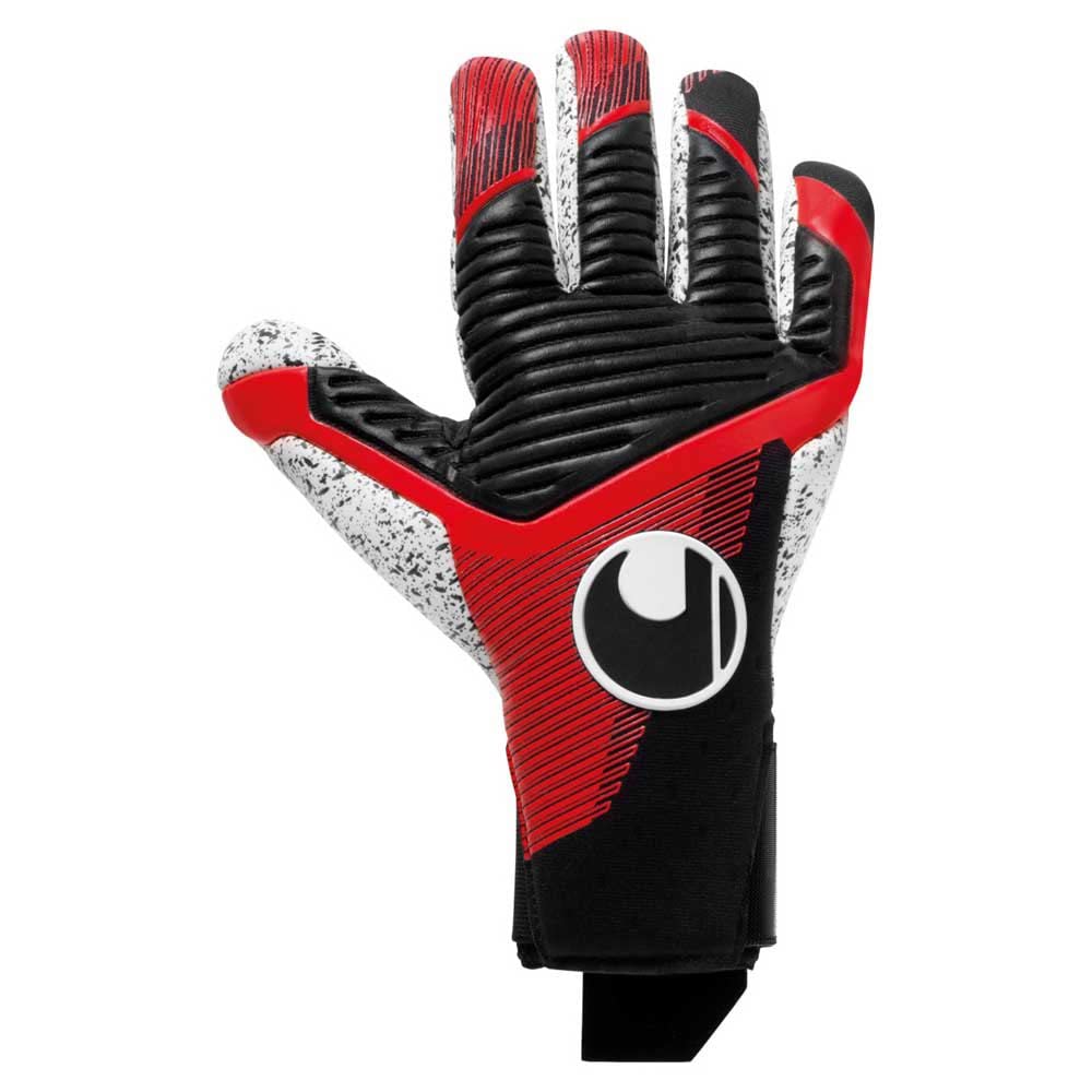 uhlsport Unisex Jugend Powerline Supergrip+ Finger Surround Fussball Torwarthandschuhe 8 schwarz/rot