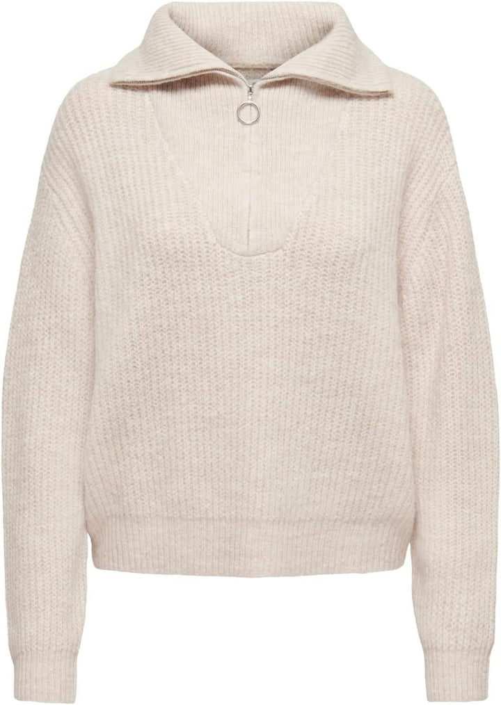 ONLY Female Strickpullover ONLBAKER Strickpullover XS Cloud Dancer/Detail:melange, XS Cloud Dancer/D