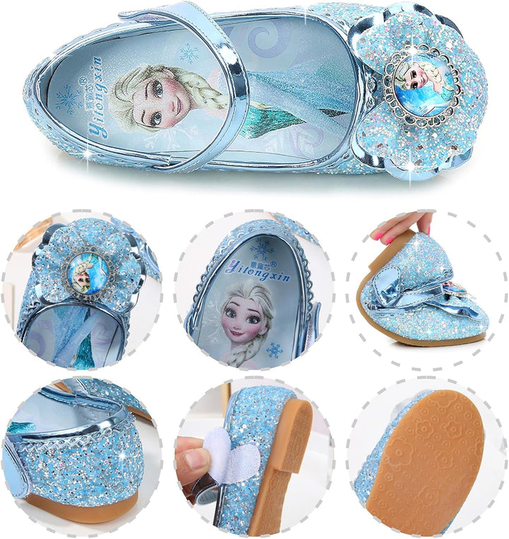 FStory&Winyee Mädchen Prinzessin Schuhe Kinder ELSA Sandalen Partei Glitzer Kristall Schuhe Mädchen