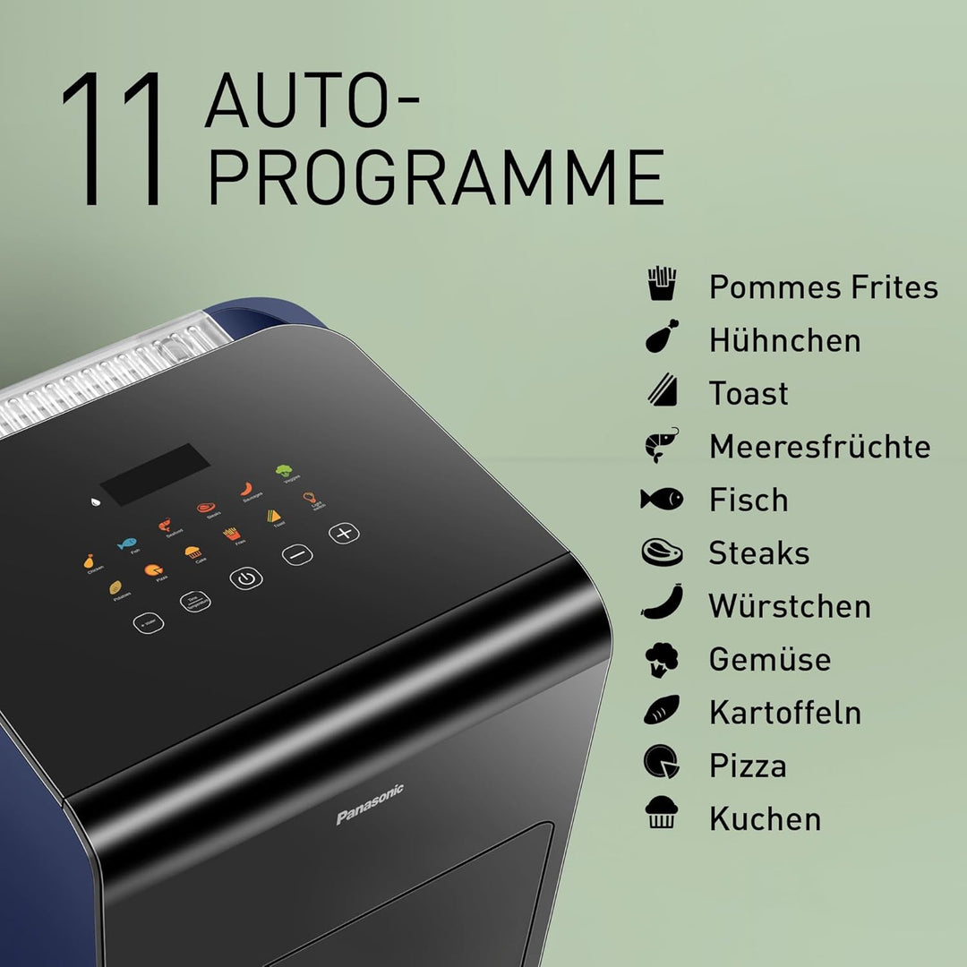 Panasonic NF-CC600AXE Air Fryer mit Sichtfenster, 6 l, 80–200 °C, digitaler Timer & LCD-Display, san