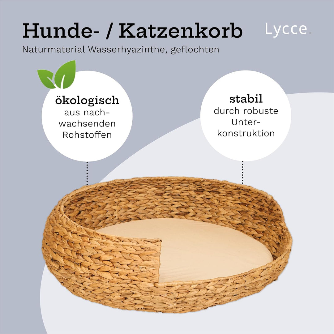 Lycce Hundebett Katzenbett Opal Wasserhyazinthe Natur Gr. 4 (Ø 70 cm) Grösse 4, Größe 4
