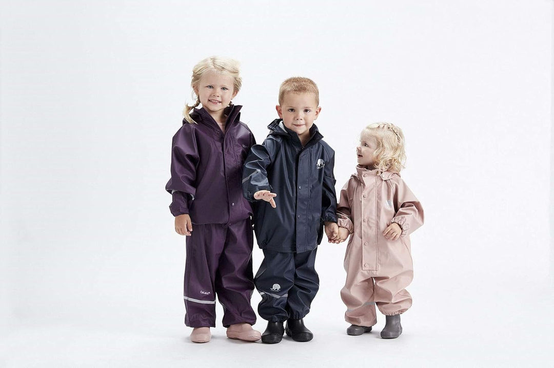 Celavi Unisex Kinder Rainwear Suit-Solid Pu Snowsuit, Grau