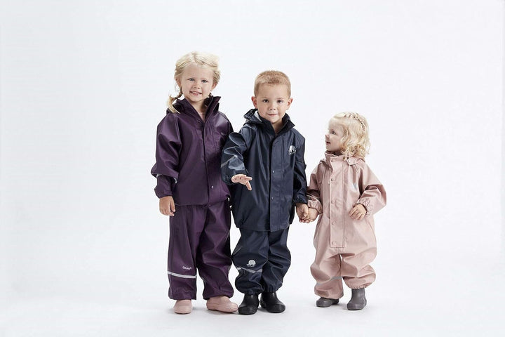 Celavi Unisex Kinder Rainwear Suit-Solid Pu Snowsuit, Grau