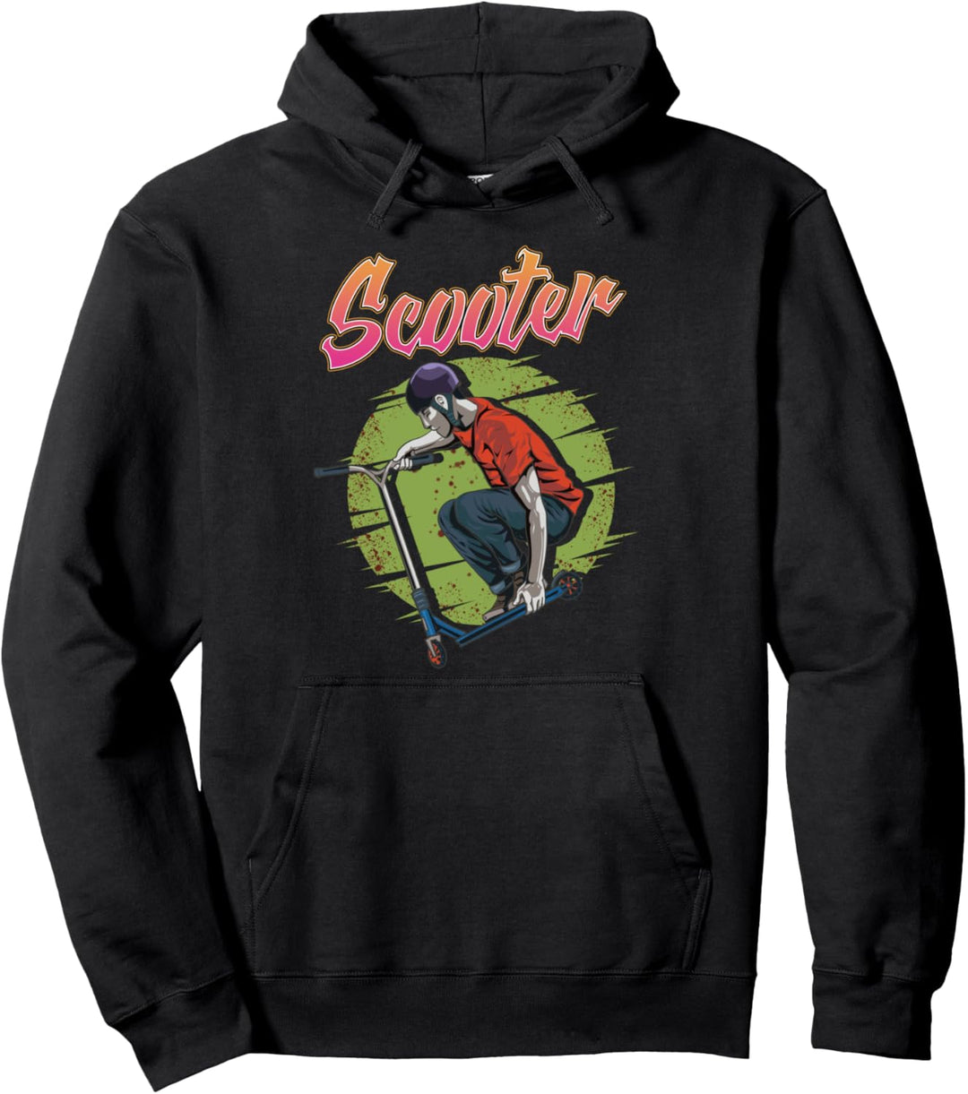 Funny Scooter Kid Riding Tricks Obsessed Pullover Hoodie