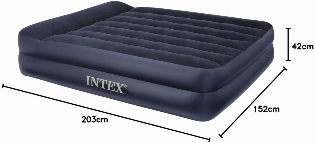 Intex Pillow Rest Raised Luftbett - Queen - 203 x 152 x 42 cm - Mit eingebaute elektrische Pumpe 203