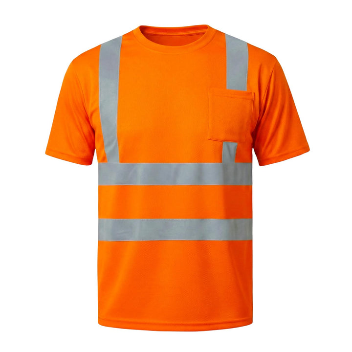 HYCOPROT Warnschutz T-Shirt Warnweste Reflektierend Warnweste Atmungsaktiv Leicht Kurzarmshirt Kurza