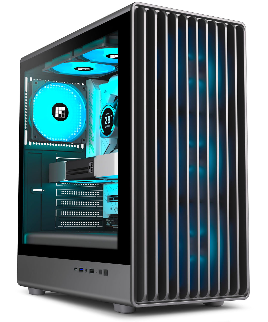 FOIFKIN K6 PC Gehäuse - Vorinstallierter 6 PWM ARGB-Lüfter（3X 140mm und 3X 120mm）, ATX Mid-Tower Gam