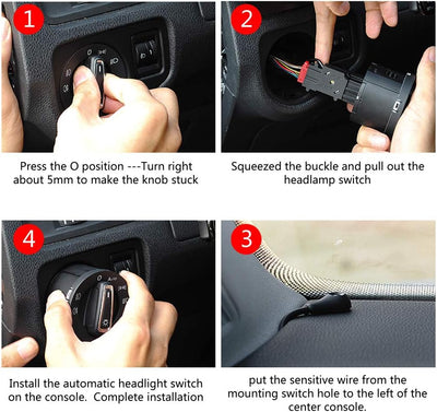 Lichtschalter Scheinwerferschalter für MK5 MK6, Auto-Scheinwerferschalter Steuerschalter, Sensormodu