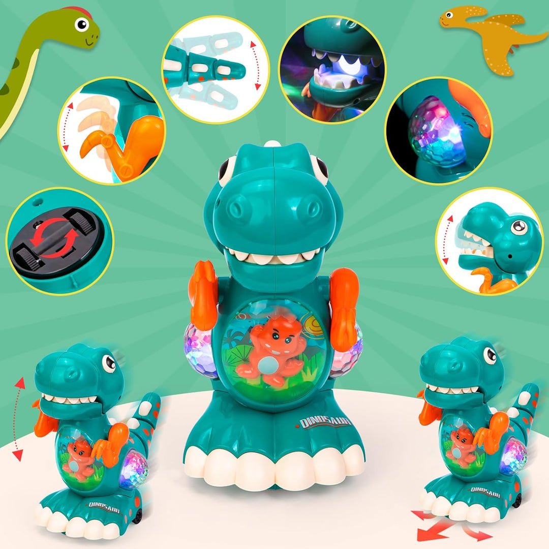 Thedttoy Baby Spielzeug,Krabbelnde Dinosaurier Babyspielzeug Musik Licht Sensorisches Dinosaurier Sp