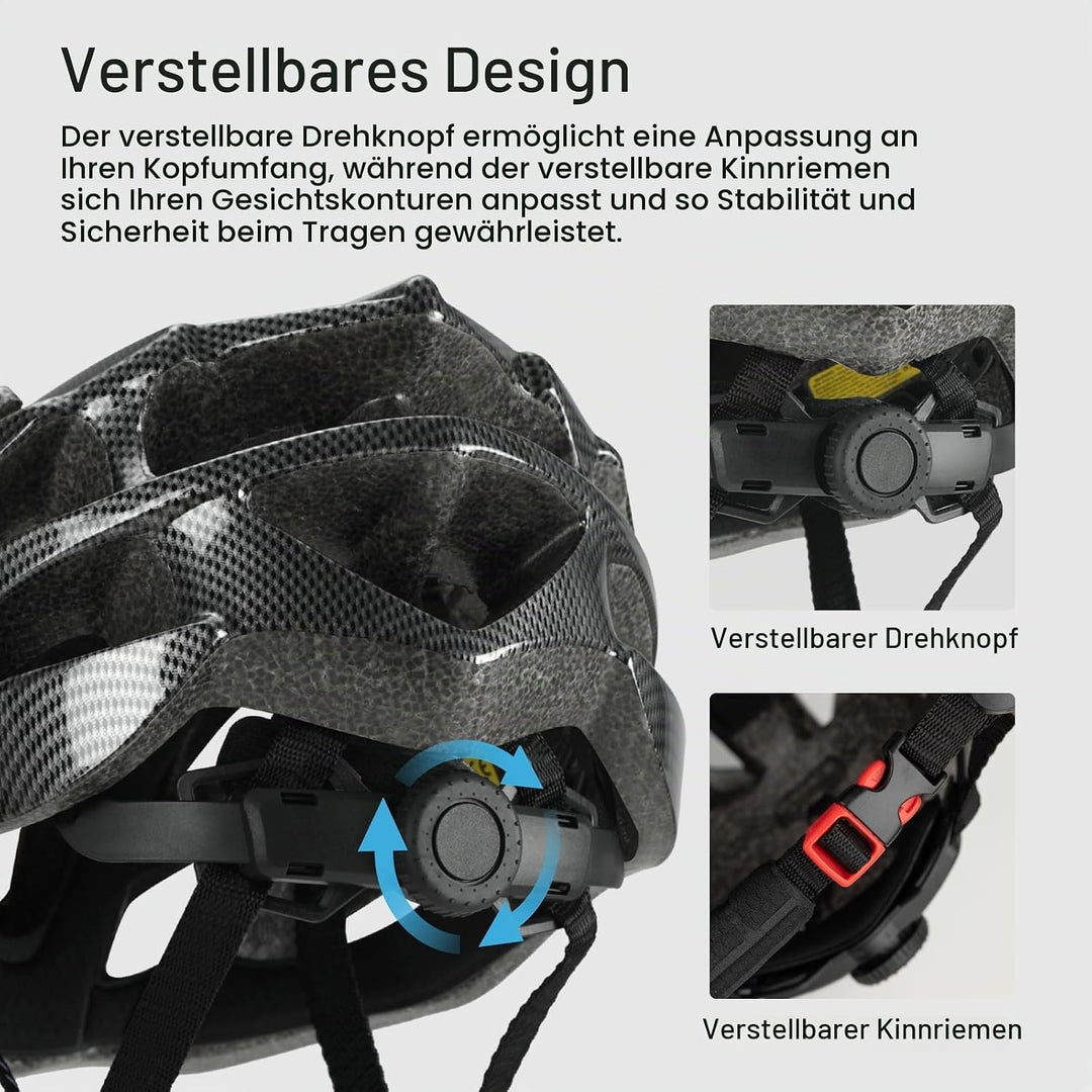 Favoto Fahrradhelm für Erwachsene Fahrrad Helmet mit Abnehmbarer Innenfutter Verstellbar Rennradhelm