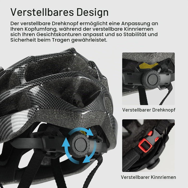 Favoto Fahrradhelm für Erwachsene Fahrrad Helmet mit Abnehmbarer Innenfutter Verstellbar Rennradhelm