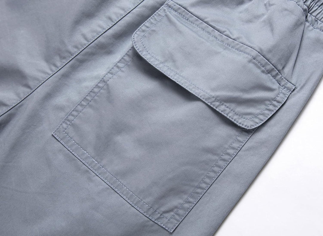 ALXHUTE Mädchen Cargo Hose Straight Kinder Cargohose mit Gummizug 140 Hellgrau, 140 Hellgrau