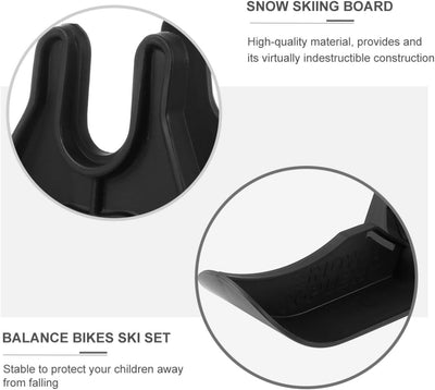 BESPORTBLE 1 Satz Fahrrad Ski Board Ski Set Fahrrad Schnee Ski Set für Laufräder Schwarz, Schwarz