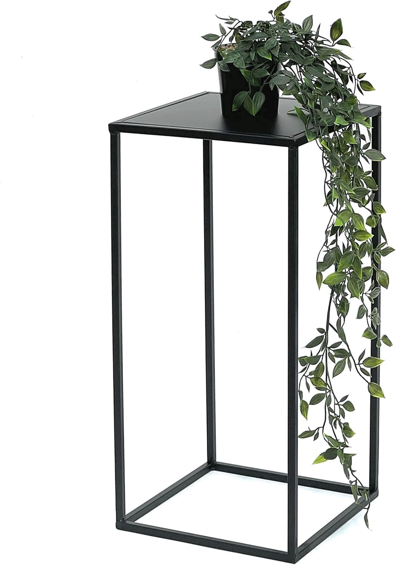 DanDiBo Blumenhocker Metall Schwarz Eckig 60-50 cm Blumenständer Beistelltisch 96312 Blumensäule Mod