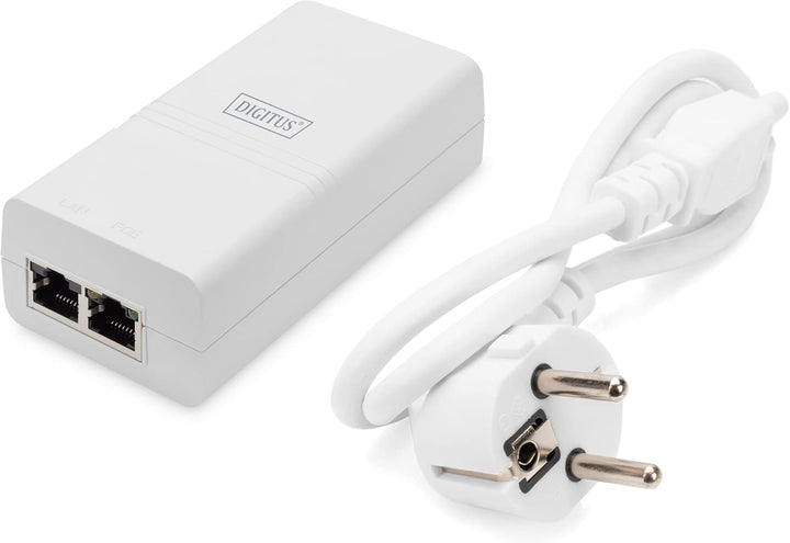 DIGITUS Gigabit Ethernet PoE Injektor, 802.3af, Weiss 802.3af, 15,4 W kleines Gehäuse, Weiss 1 Gbit/