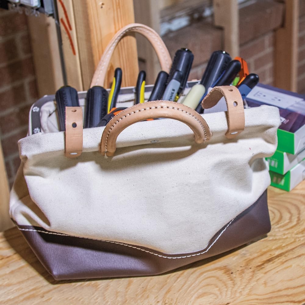 Klein Tools 5102-14 Werkzeugtasche aus Naturleinen, strapazierfähig, Werkzeugtasche, Mehrzwecktasche