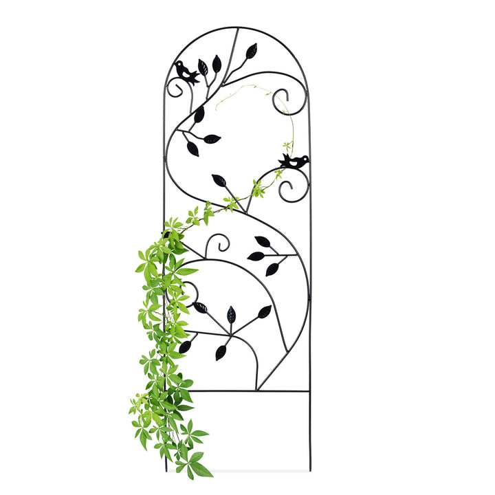 Relaxdays Rankgitter Vogel, Metall, Rankhilfe Garten Deko, Kletterhilfe für Pflanzen, 120 x 40 cm, R