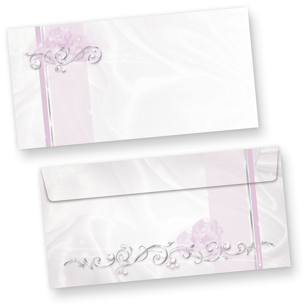 Briefumschläge festlich silbergrau (250 Stück) Elegante DIN lang Kuverts, für Einladungen Hochzeit 2