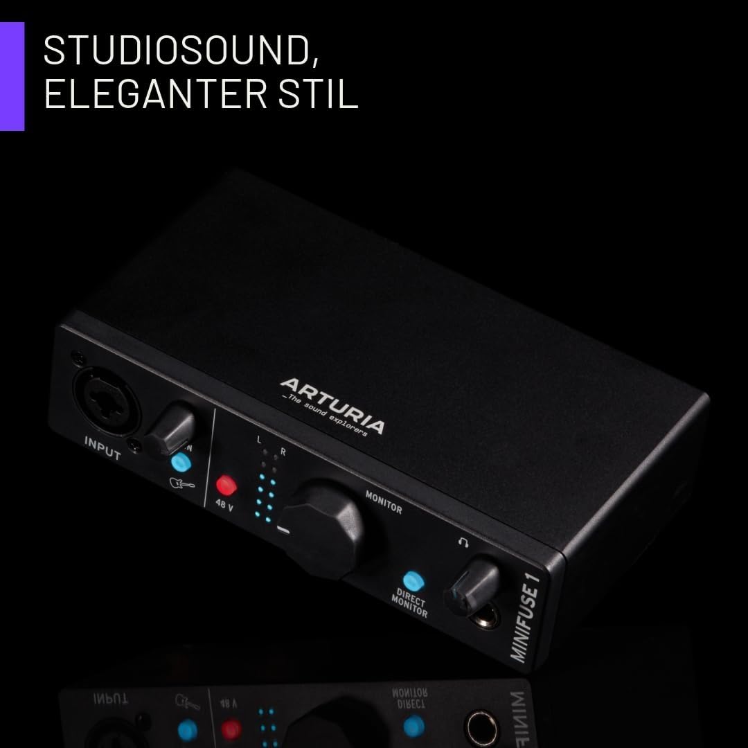 Arturia - MiniFuse 1 - Kompaktes USB-Audio-Interface mit Kreativer Software für Hochwertige Aufnahme