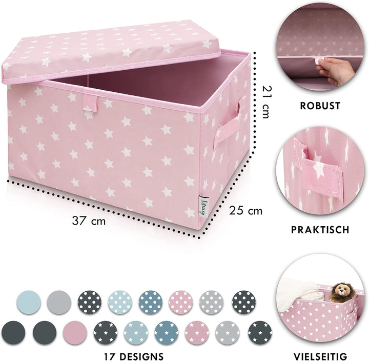 2-Set Aufbewahrungsbox Kinder (37x25x21cm) I Aufbewahrungskorb für Kinderzimmer und Wohnbereich I Ki