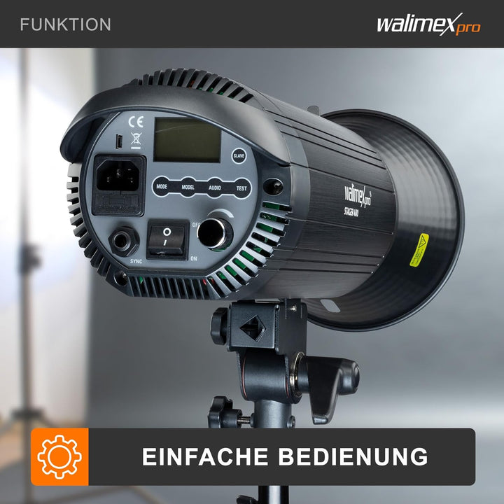 Walimex Pro Stager 400 HSS Studioblitz - leistungsstarker Studioblitz mit 2,4 GHz Empfänger, HSS-Mod