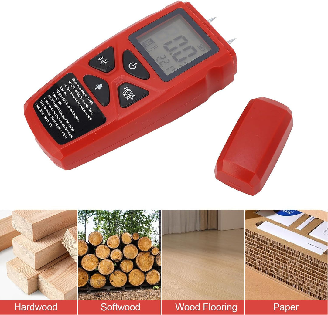 Holzfeuchtemessgeräte,Digitaler Holzfeuchtigkeitsdetektor Vom Stifttyp mit Hintergrundbeleuchtetem D