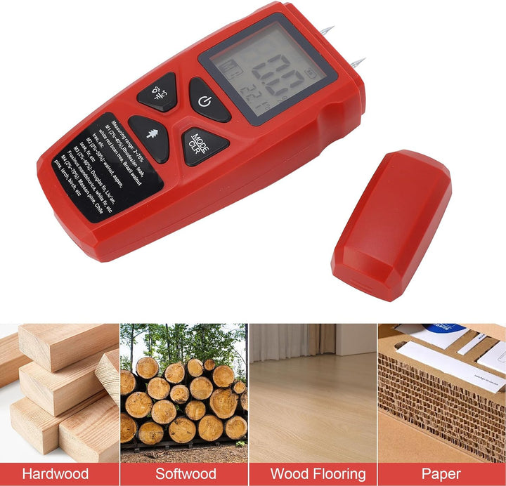 Holzfeuchtemessgeräte,Digitaler Holzfeuchtigkeitsdetektor Vom Stifttyp mit Hintergrundbeleuchtetem D