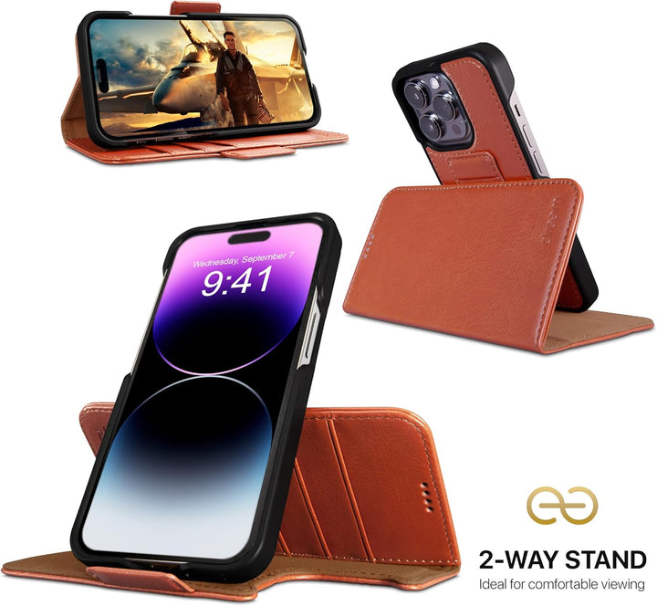 Dreem Fibonacci iPhone 14 Pro Max Brieftaschen-Etui / 2-in-1 stossfestes Etui und abnehmbares Folio