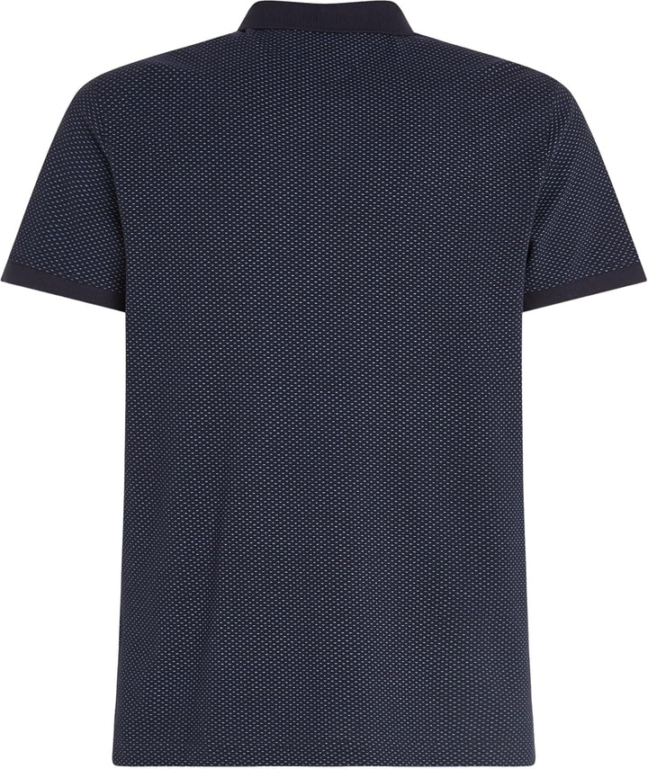 Tommy Hilfiger Herren Micro Print Slim Polo Mw0mw30775 Kurzarm Poloshirts (1er Pack) S Blau (Desert
